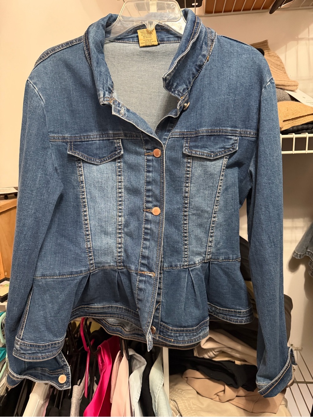 Denim Peplum Jacket - Blue